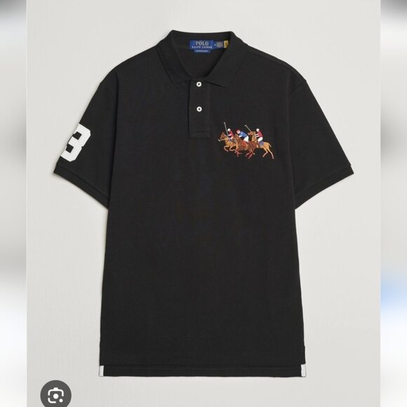 NWOT POLO RALPH LAUREN | Custom Slim Fit Match Club Polo Shirt Black sz M - Picture 1 of 5